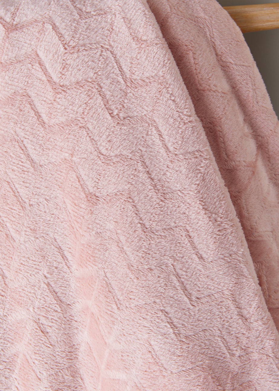 Pink Embossed Fleece Throw