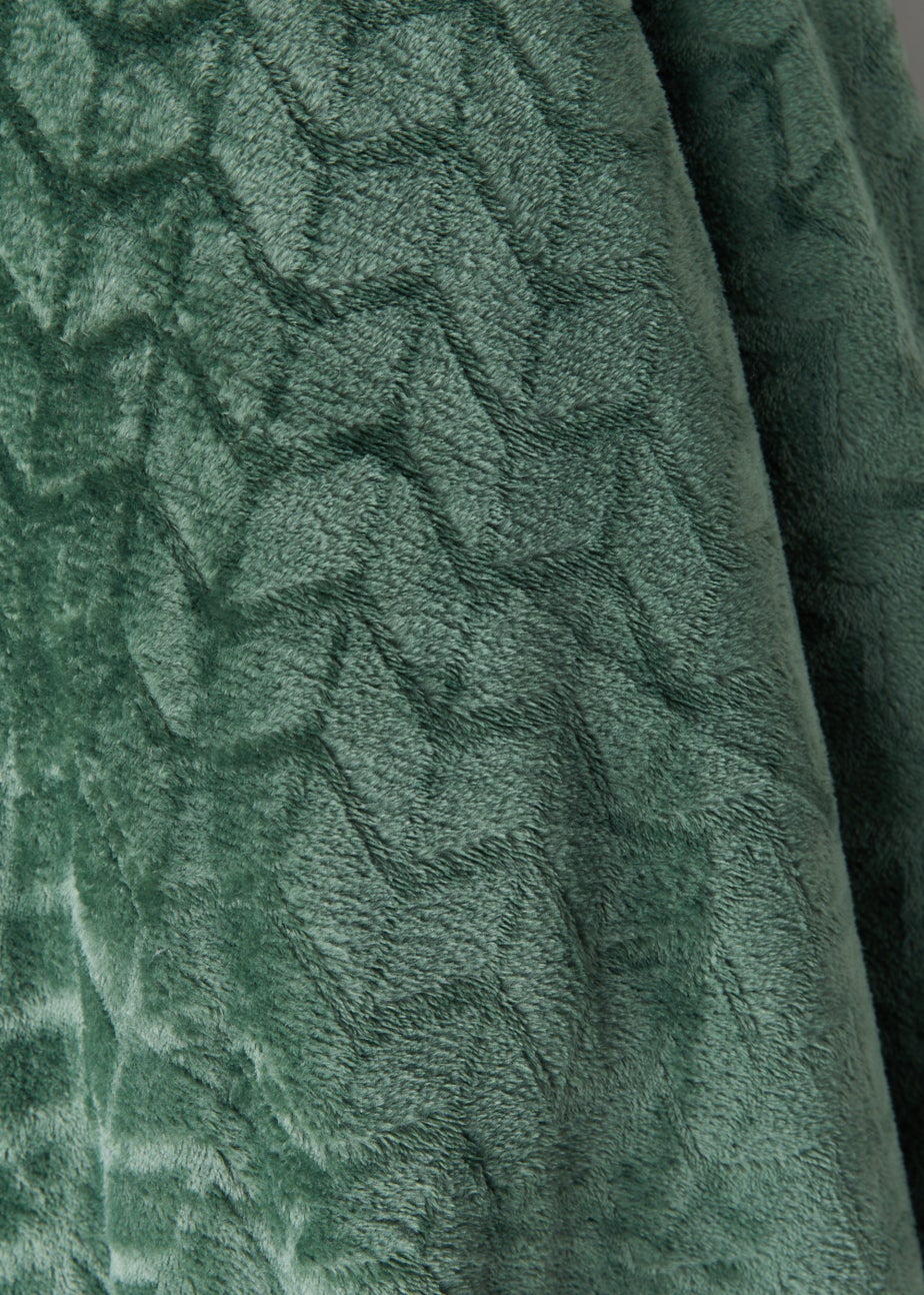 Green Embossed Fleece Throw