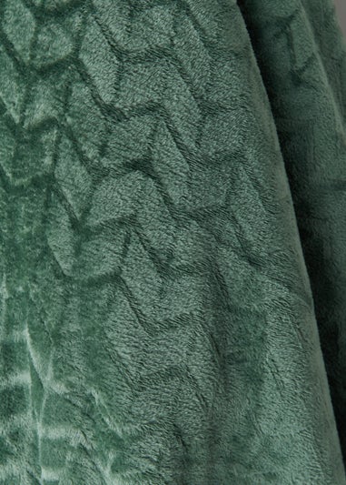 Green Embossed Fleece Throw