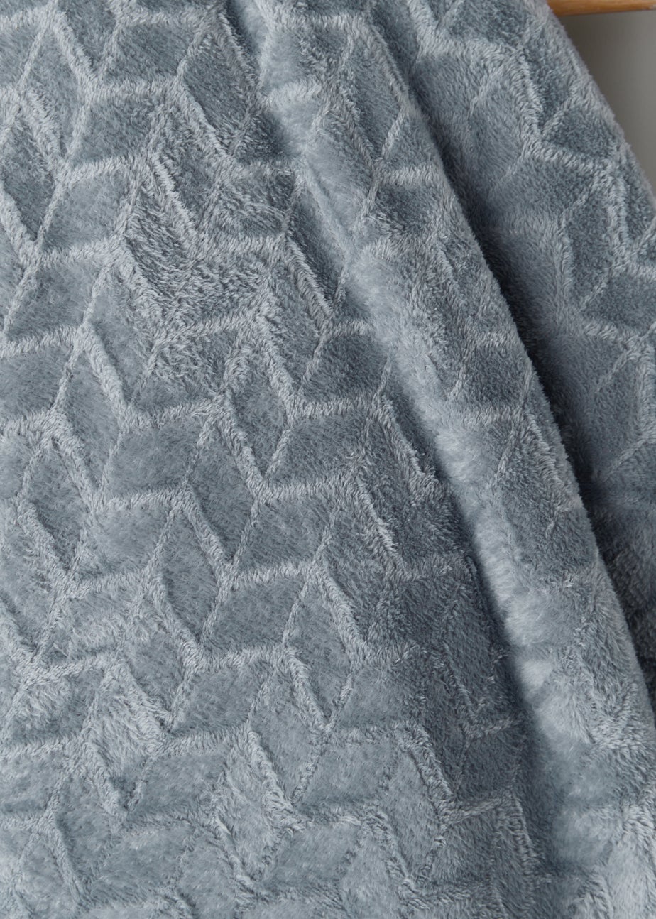 Grey Embossed Fleece Throw
