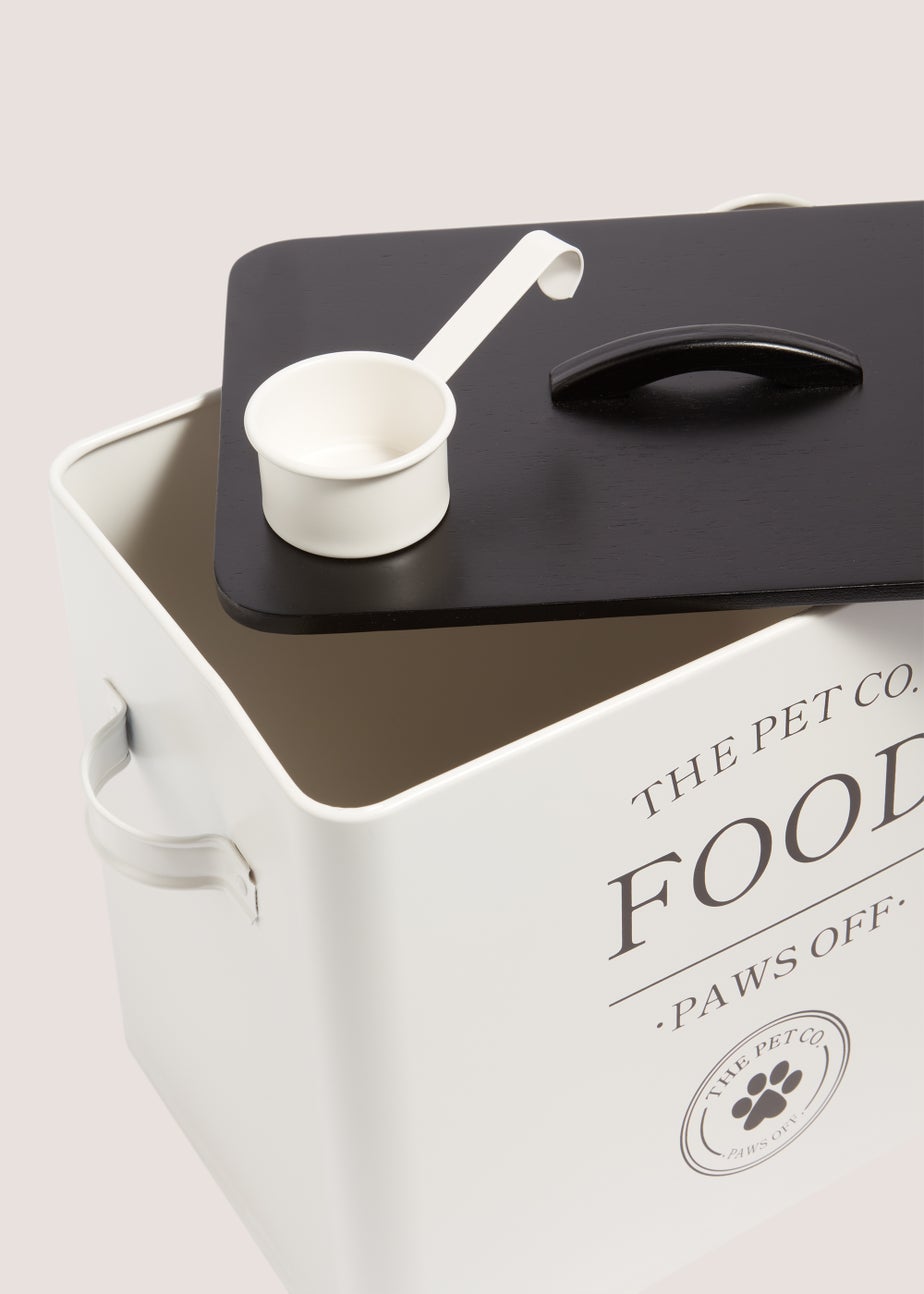 Monochrome Dog Food Tin with Scoop (25cm x 29cm x 19cm)