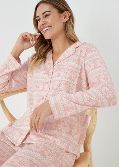 Pink Fair Isle Pyjama Set