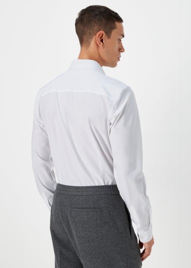Taylor & Wright White 4 Way Stretch Slim Fit Shirt