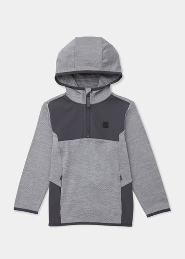 Boys Grey Tonal Half Zip Sports Sweatshirt (4-13yrs)