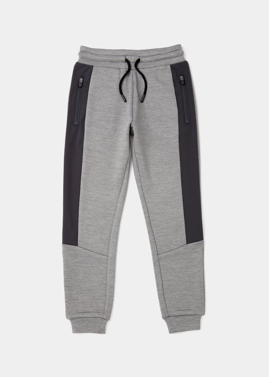 Boys Grey Tonal Co-Ord Sports Joggers (4-13yrs)