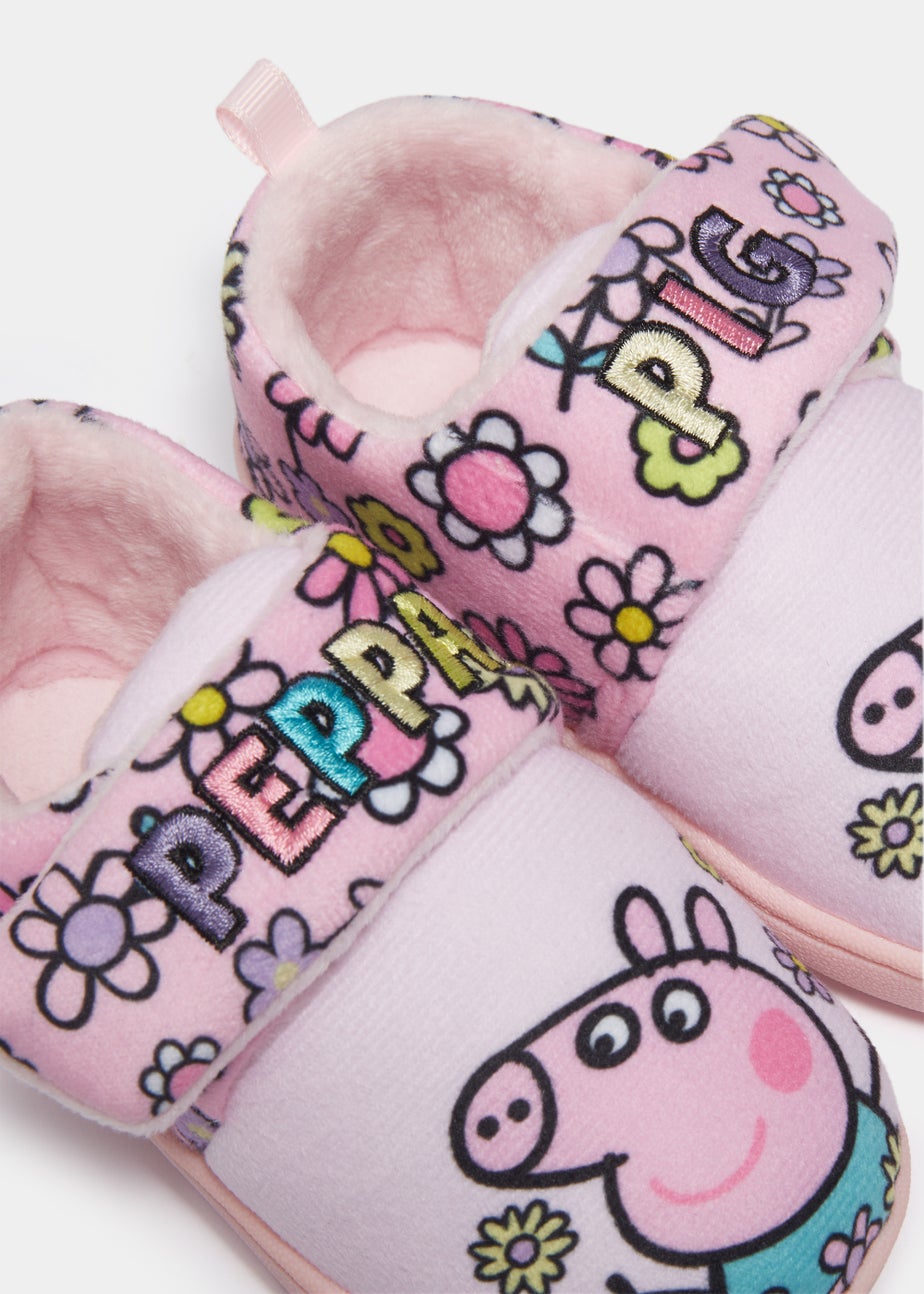 Kids Pink Peppa Pig Slippers (Younger 4-12)
