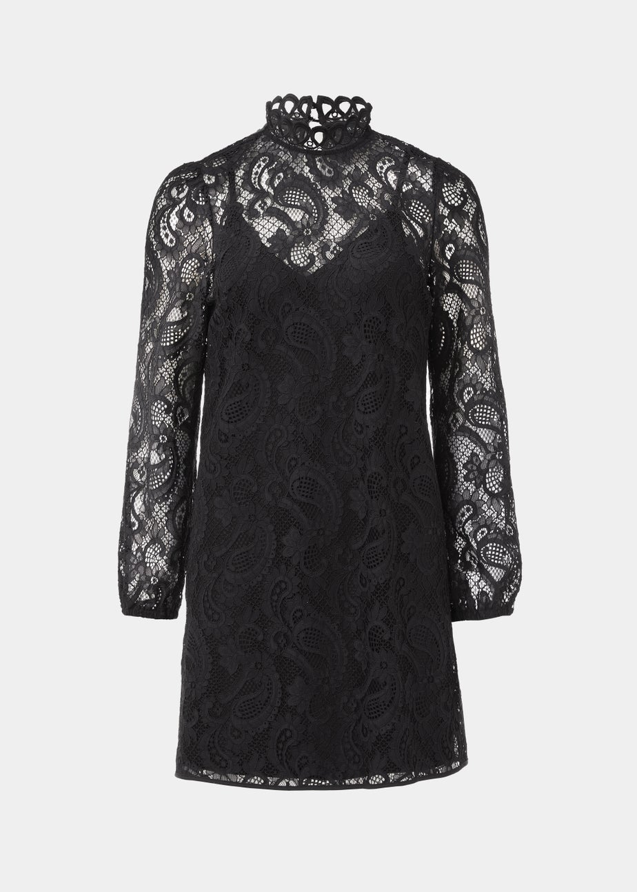 Et Vous Black Lace Tunic Dress