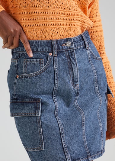 Mid Wash Utility Skirt