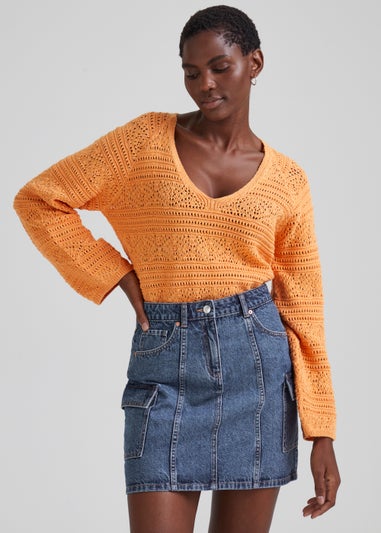 Mid Wash Utility Skirt