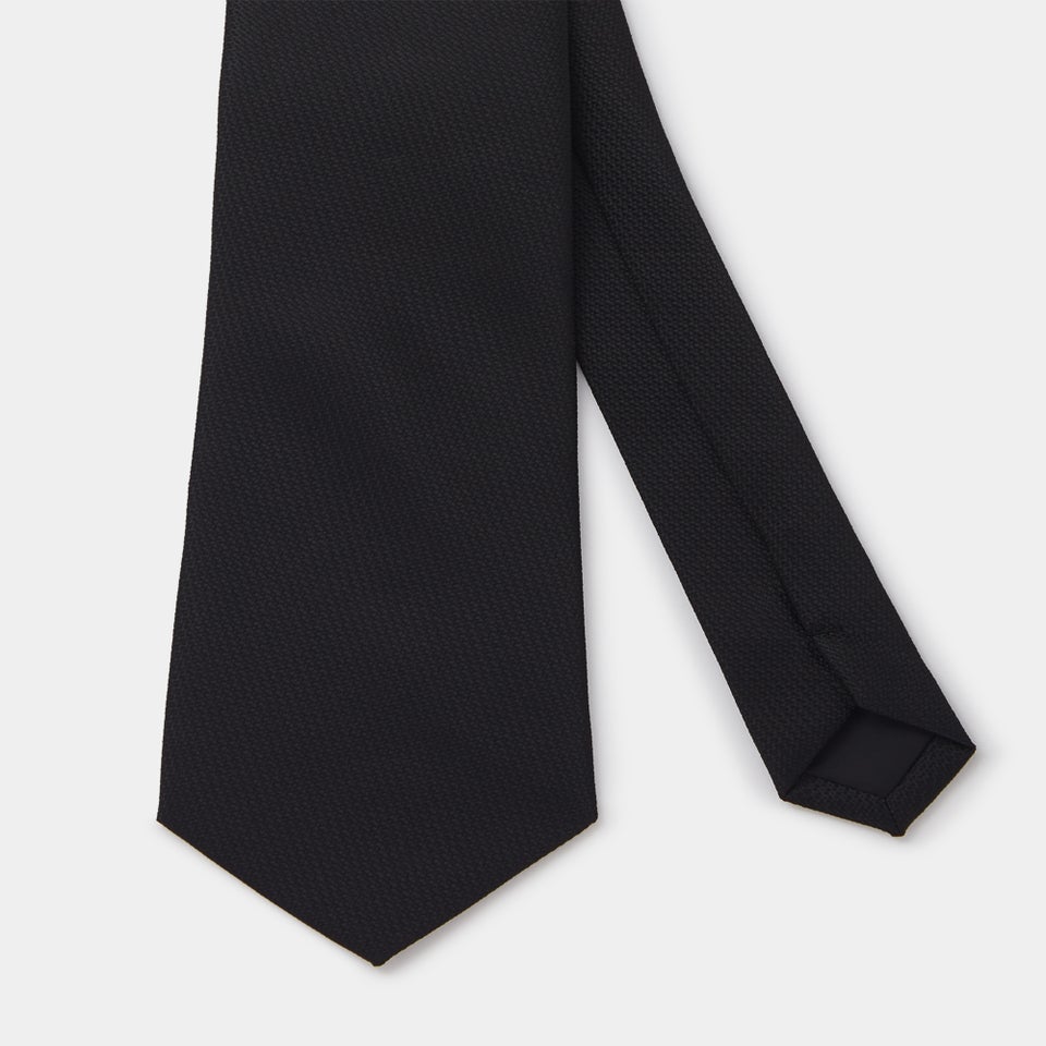 Taylor & Wright Black Plain Skinny Tie