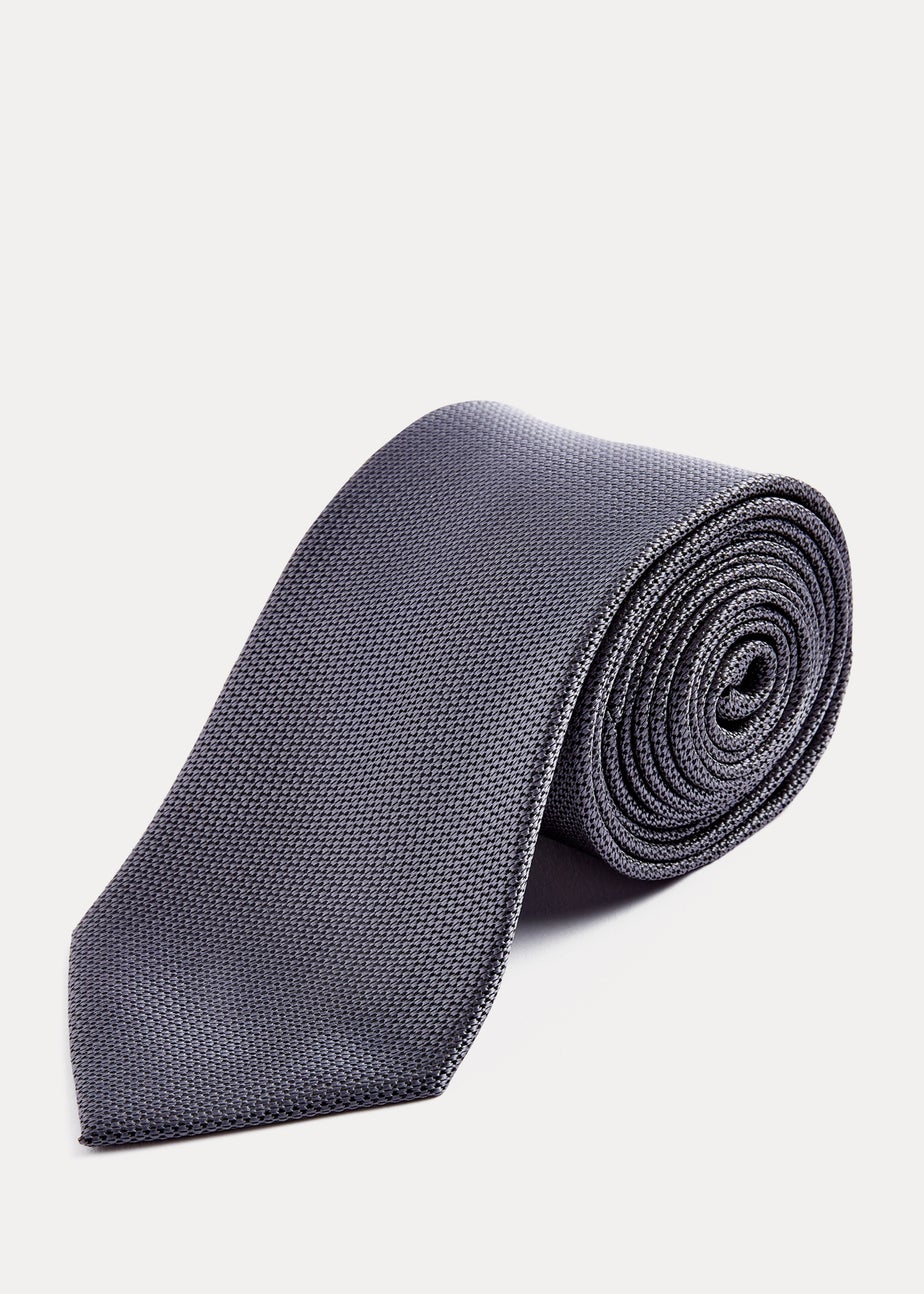 Taylor & Wright Grey Plain Texture Tie