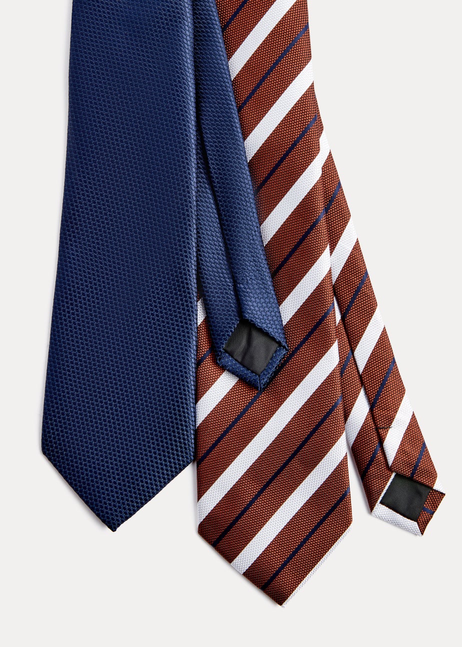 Taylor & Wright 2 Pack Rust Stripe Ties