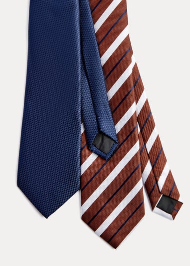 Taylor & Wright 2 Pack Rust Stripe Ties