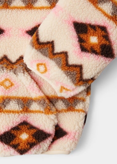 Girls Multicoloured Aztec Print Borg Jacket (4-13yrs)