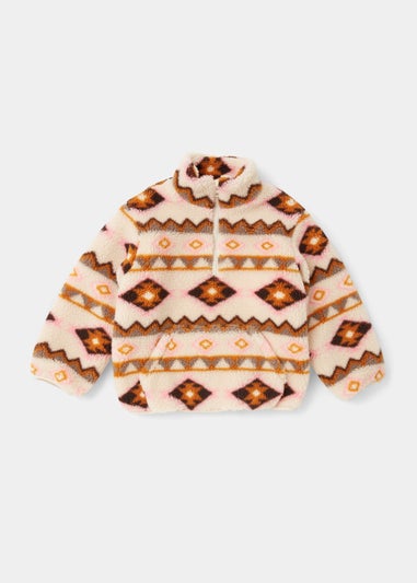 Girls Multicoloured Aztec Print Borg Jacket (4-13yrs)