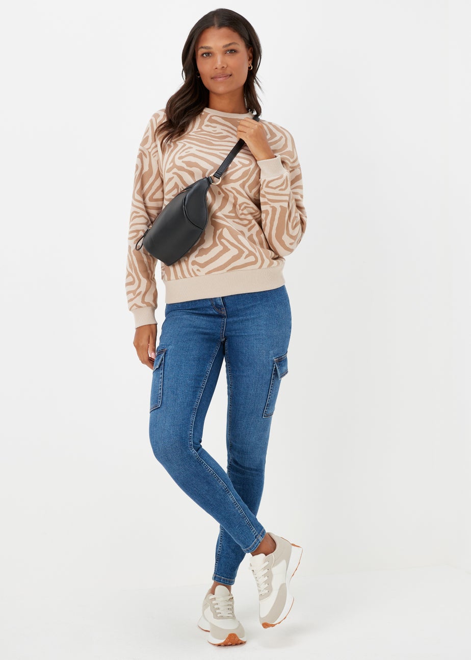 Cream Zebra Print Sweatshirt