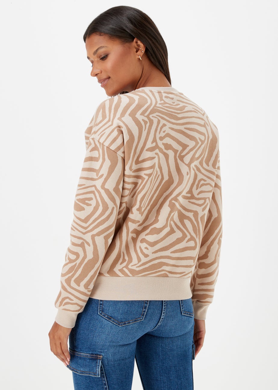Cream Zebra Print Sweatshirt