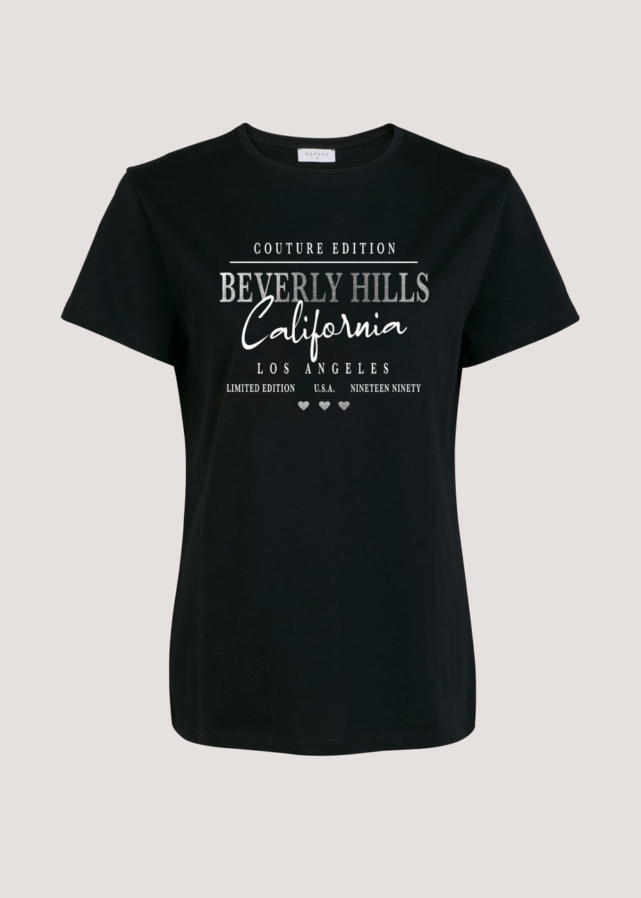 Black Beverly Hills Print T-Shirt
