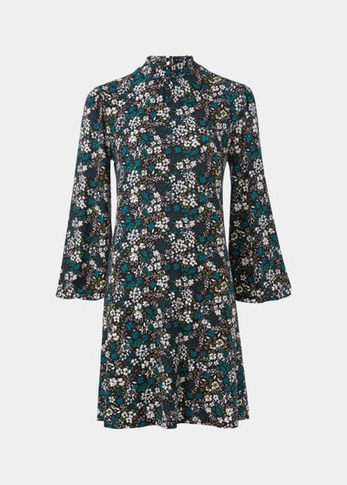 Green Ditsy Floral Super Soft Mini Dress