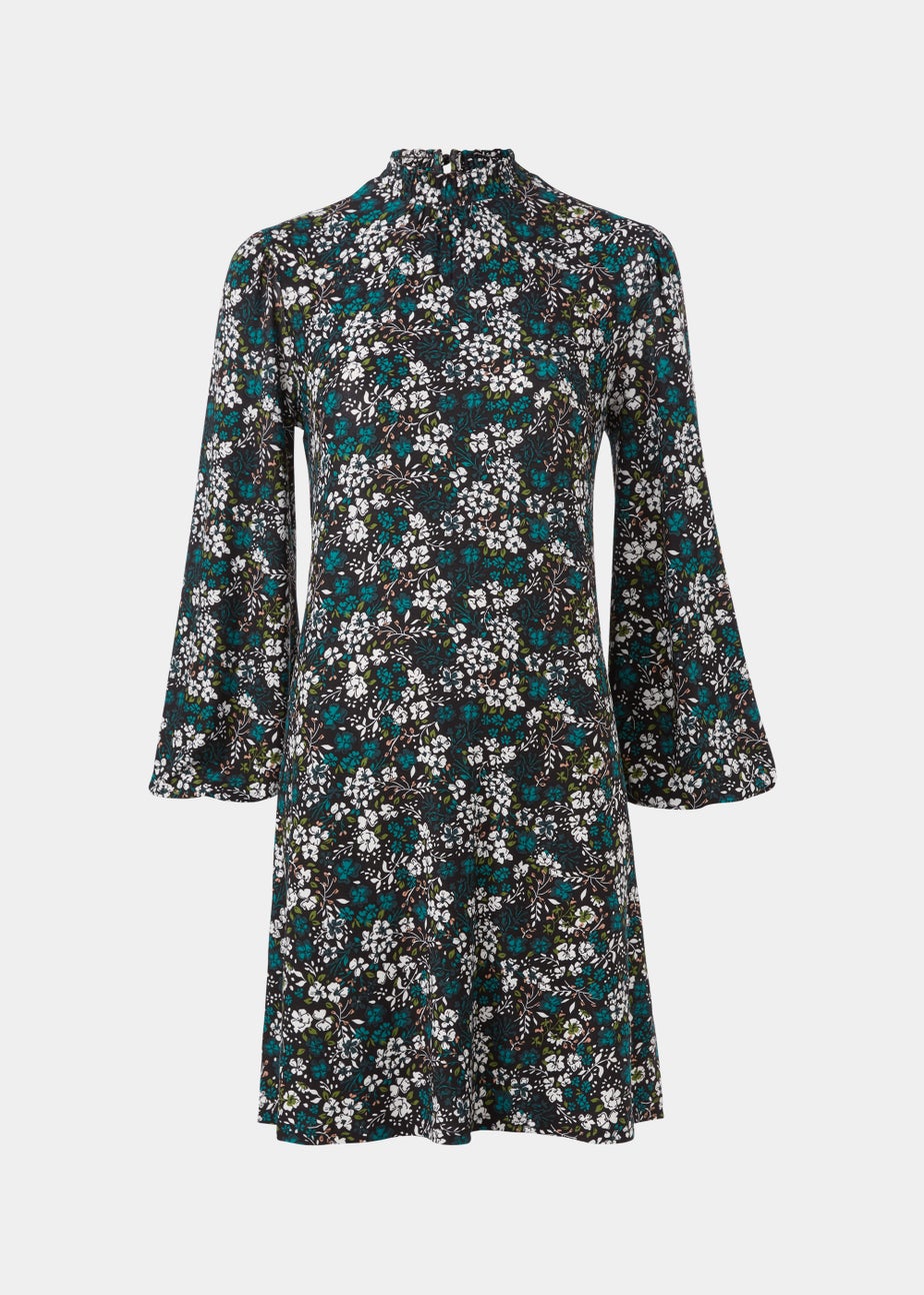 Green Ditsy Floral Super Soft Mini Dress