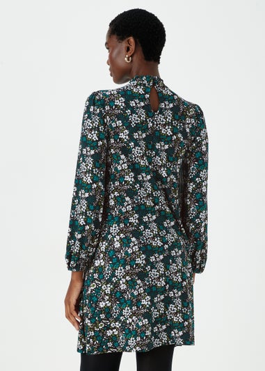 Green Ditsy Floral Super Soft Mini Dress