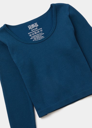 Girls Teal Seamless Long Sleeve Top (7-12yrs)