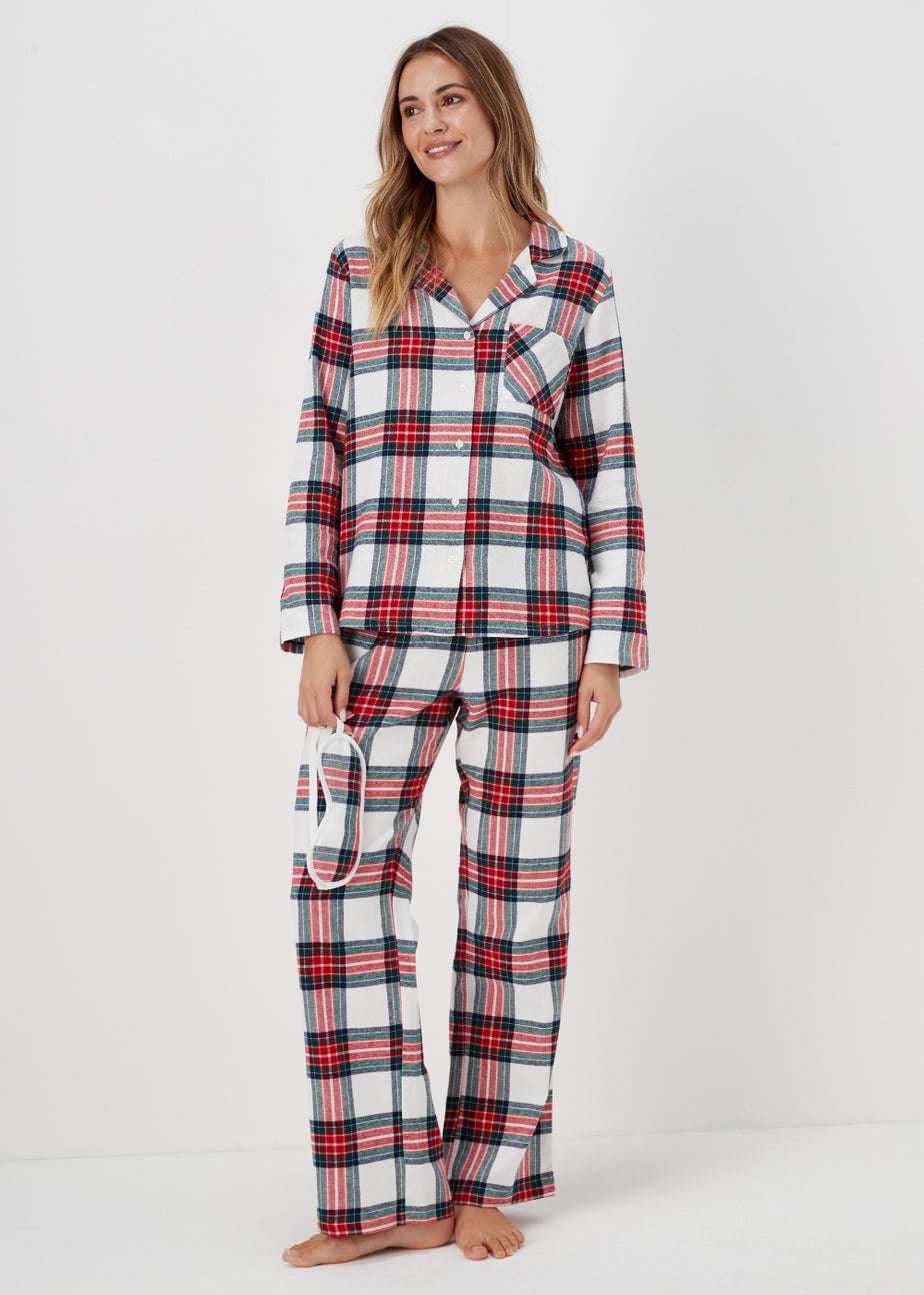 Red Check Pyjama Set & Eye Mask Set