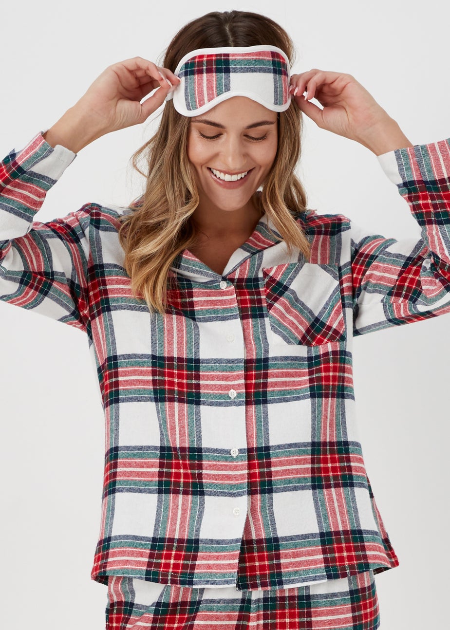 Red Check Pyjama Set & Eye Mask Set