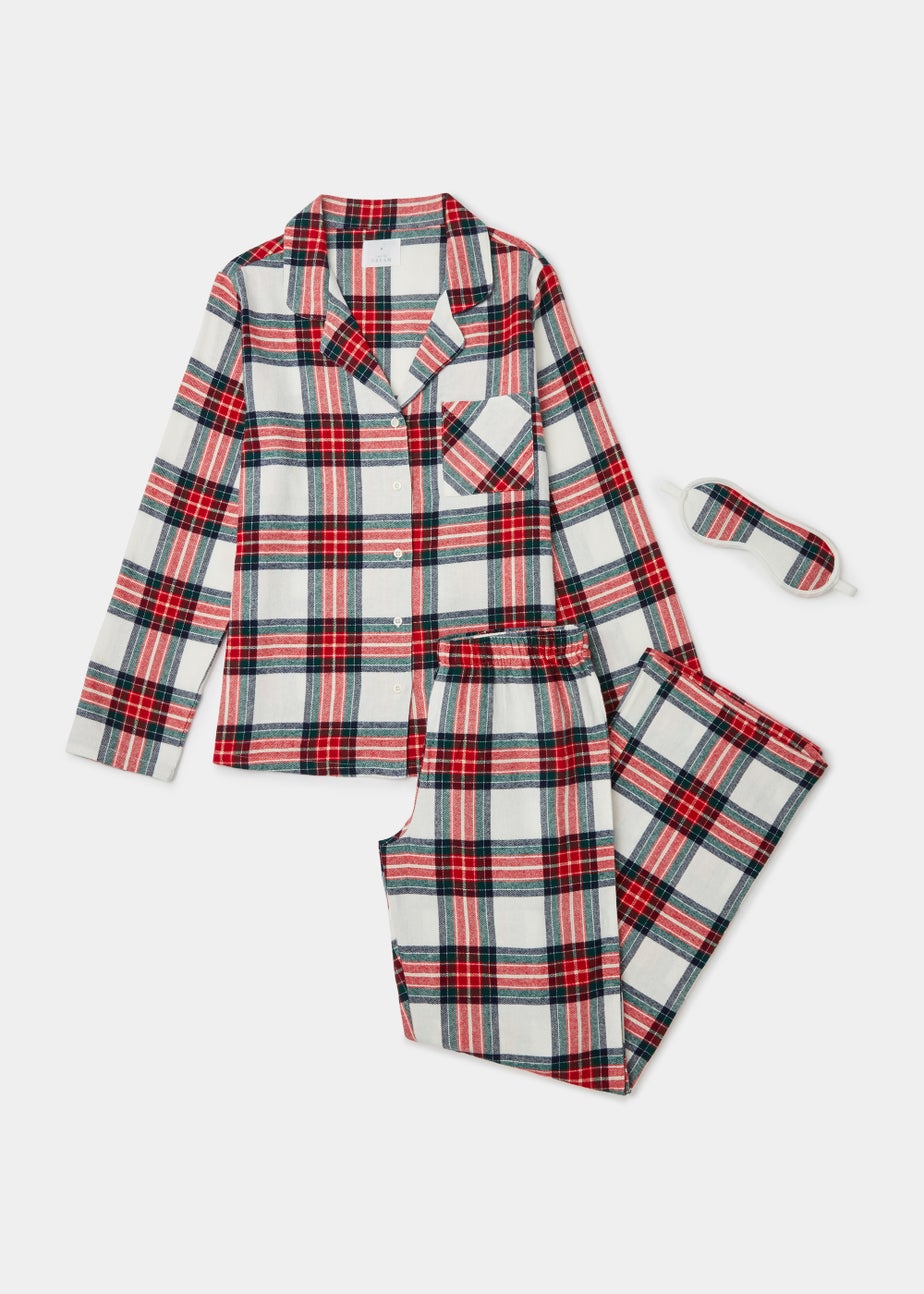Red Check Pyjama Set & Eye Mask Set