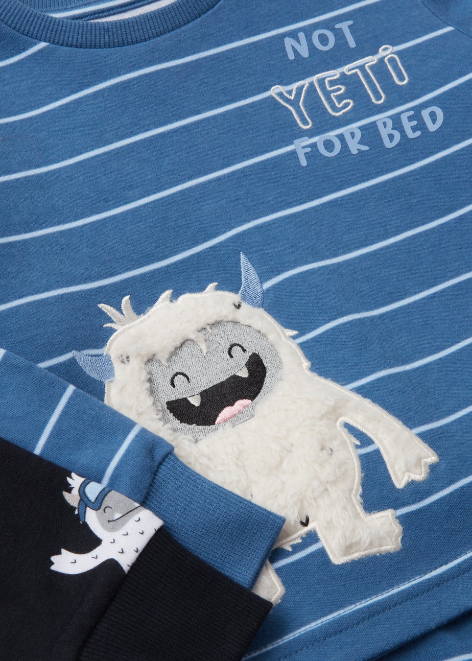 Boys 2 Pack Navy & Blue Yeti Pyjama Sets (9mths-5yrs)
