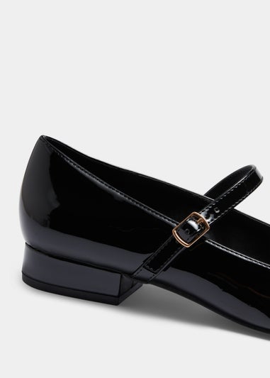 Black Mary Jane Flat Shoes
