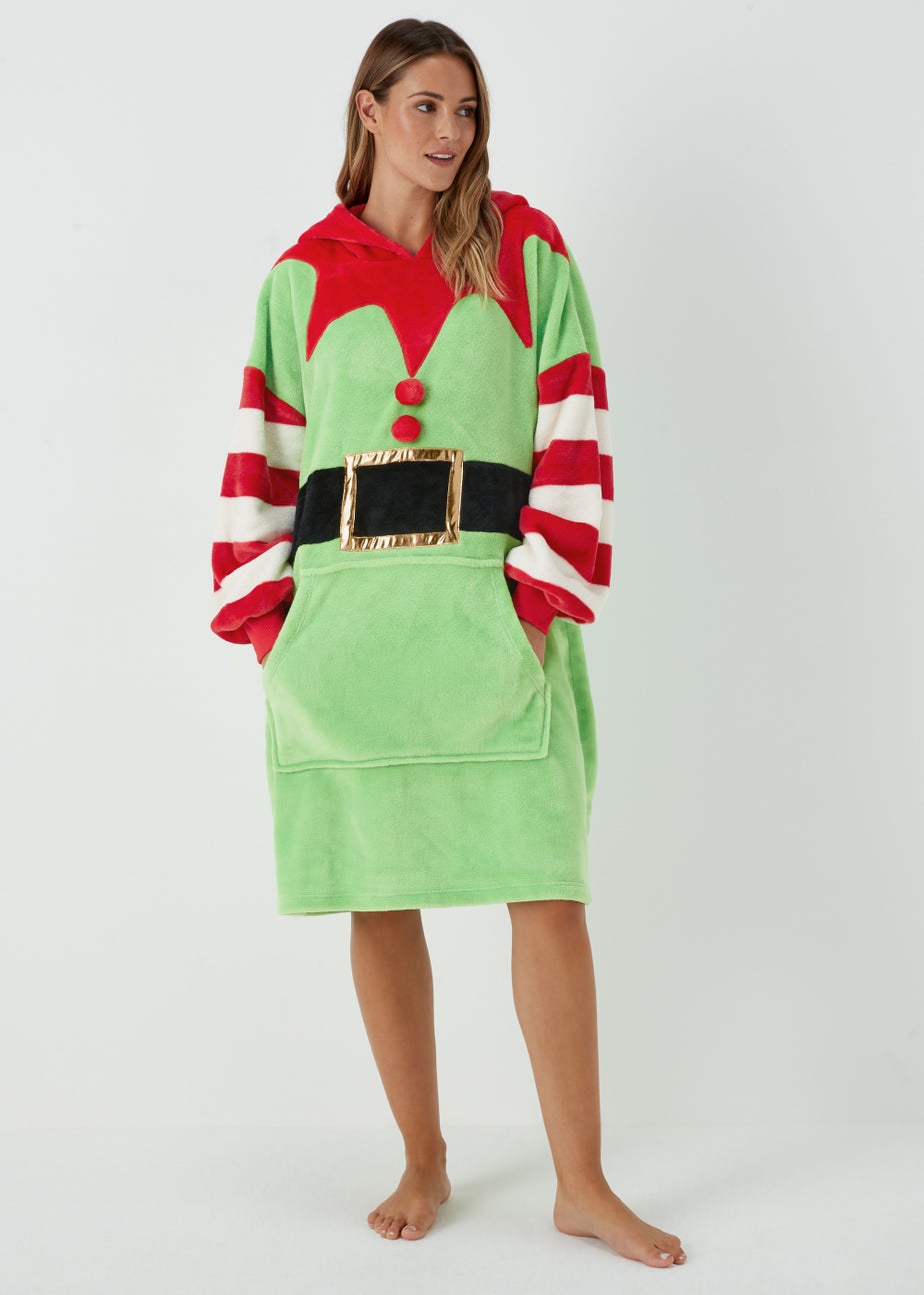 Green Elf Print Snuggle Hoodie