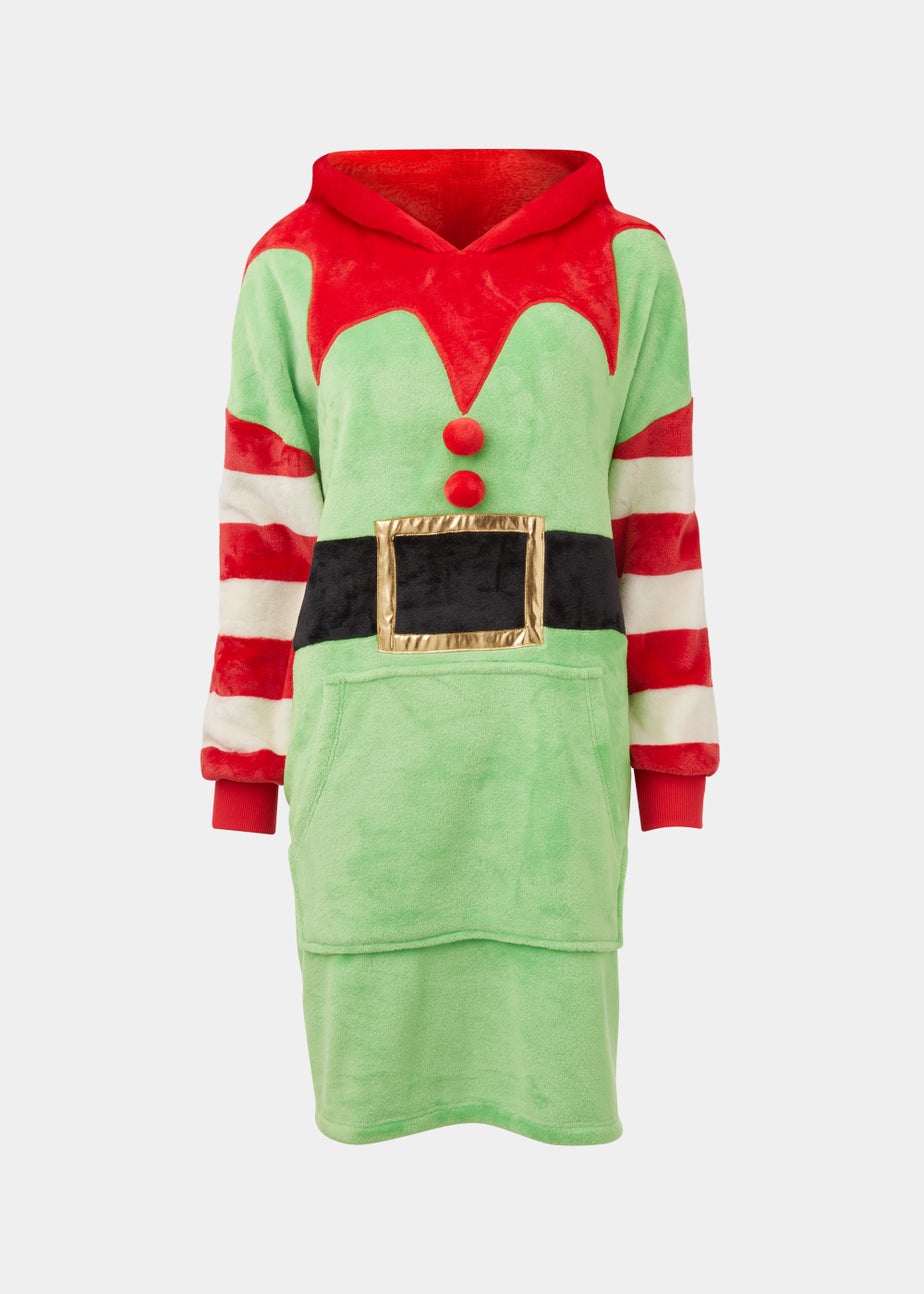 Green Elf Print Snuggle Hoodie