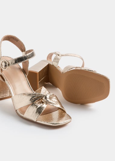 Et Vous Gold Twist Block Heel