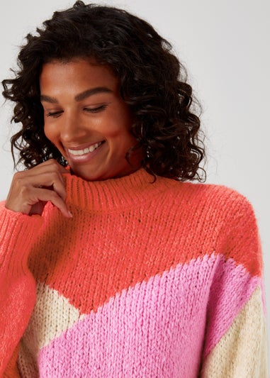 JDY Kilian Multicoloured Long Sleeve Knit Jumper