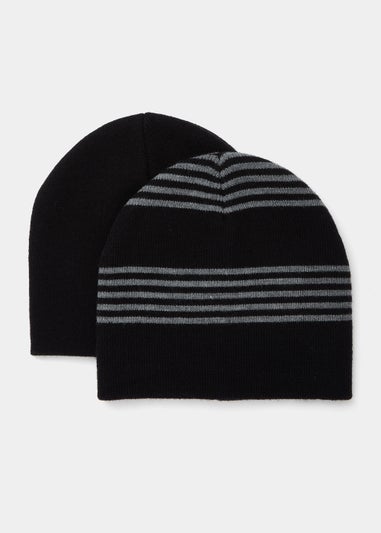 2 Pack Black Beanie