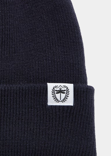 Navy Badge Beanie