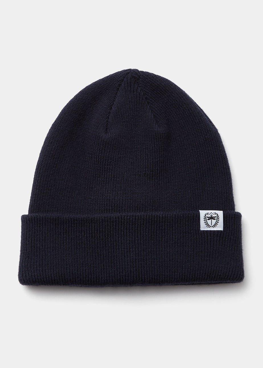 Navy Badge Beanie