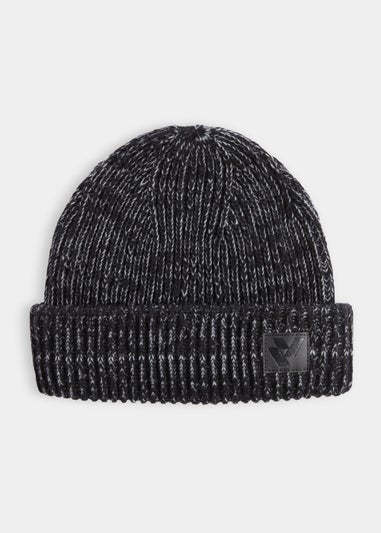 US Athletic Black & Grey Badge Beanie Hat