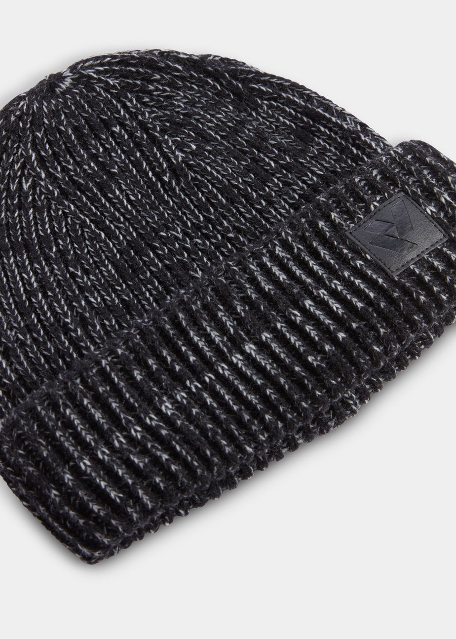 US Athletic Black & Grey Badge Beanie Hat