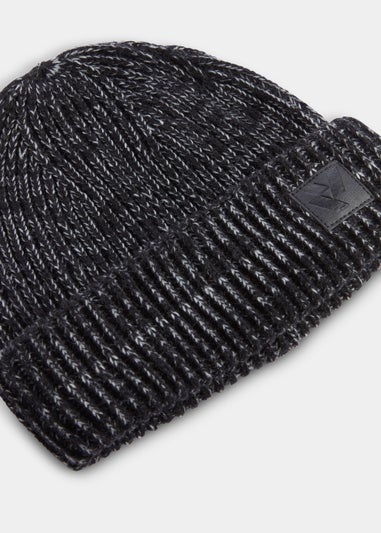 US Athletic Black & Grey Badge Beanie Hat