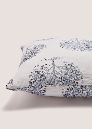 Blue Tree Jacquard Cushion (43cm x 43cm)