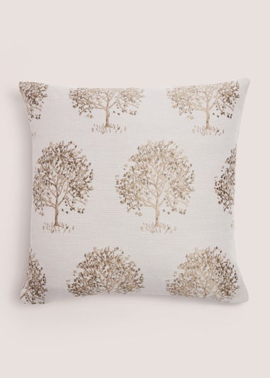 Neutral Tree Jacquard Cushion (43cm x 43cm)