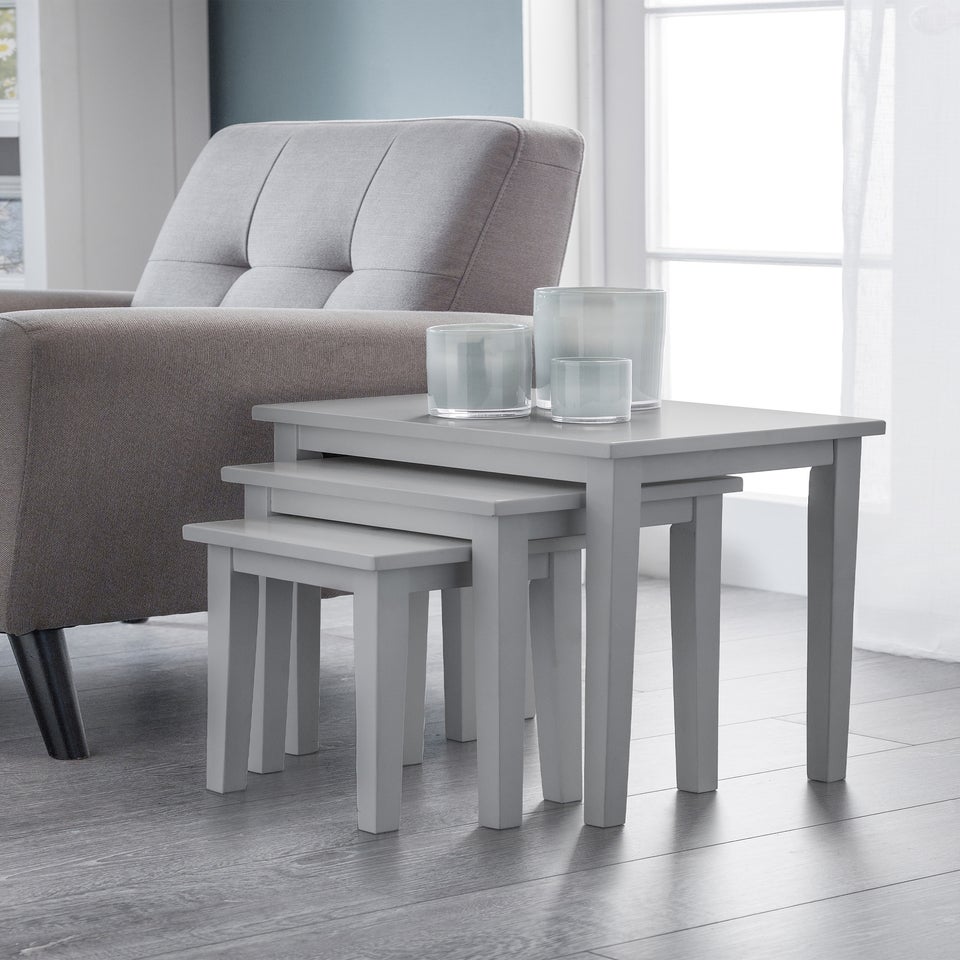 Julian Bowen Cleo Nest Of Tables Grey  (46 x 48 x 33 cm)