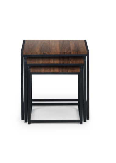 Julian Bowen Tribeca Nest Of 3 Tables Black/Walnut (45 x 45 x 45 cm)