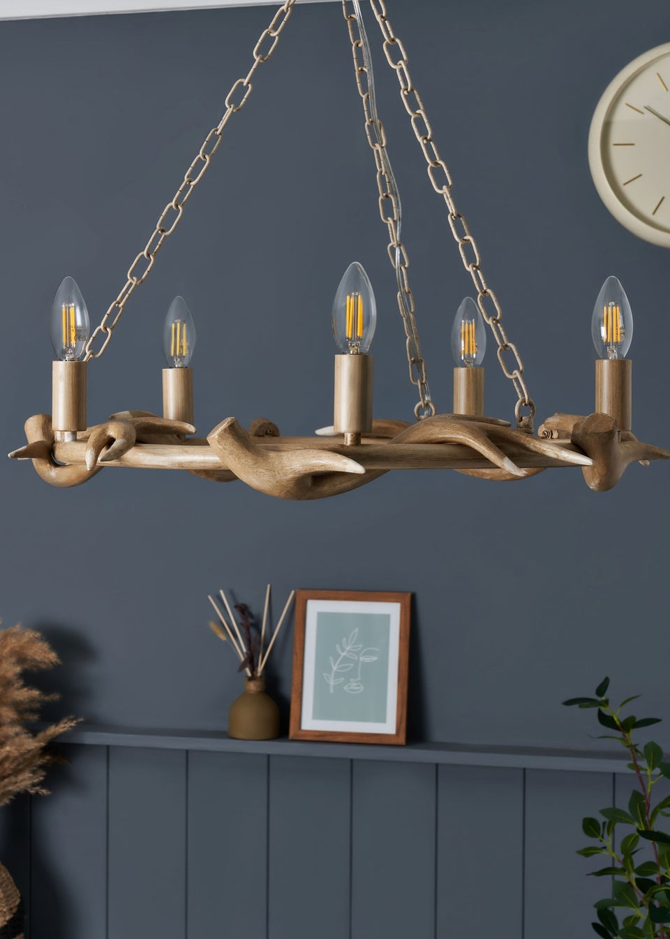 Inlight Antler Cartwheel 5L Chandelier (80cm x 62cm)
