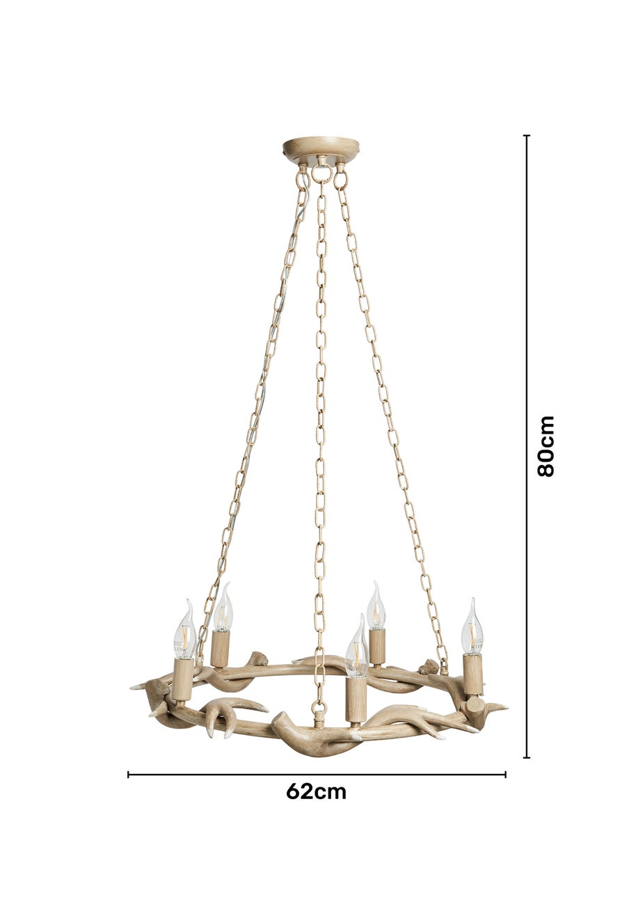 Inlight Antler Cartwheel 5L Chandelier (80cm x 62cm)