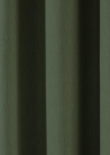 Fusion Sorbonne Bottle Green Eyelet Curtains