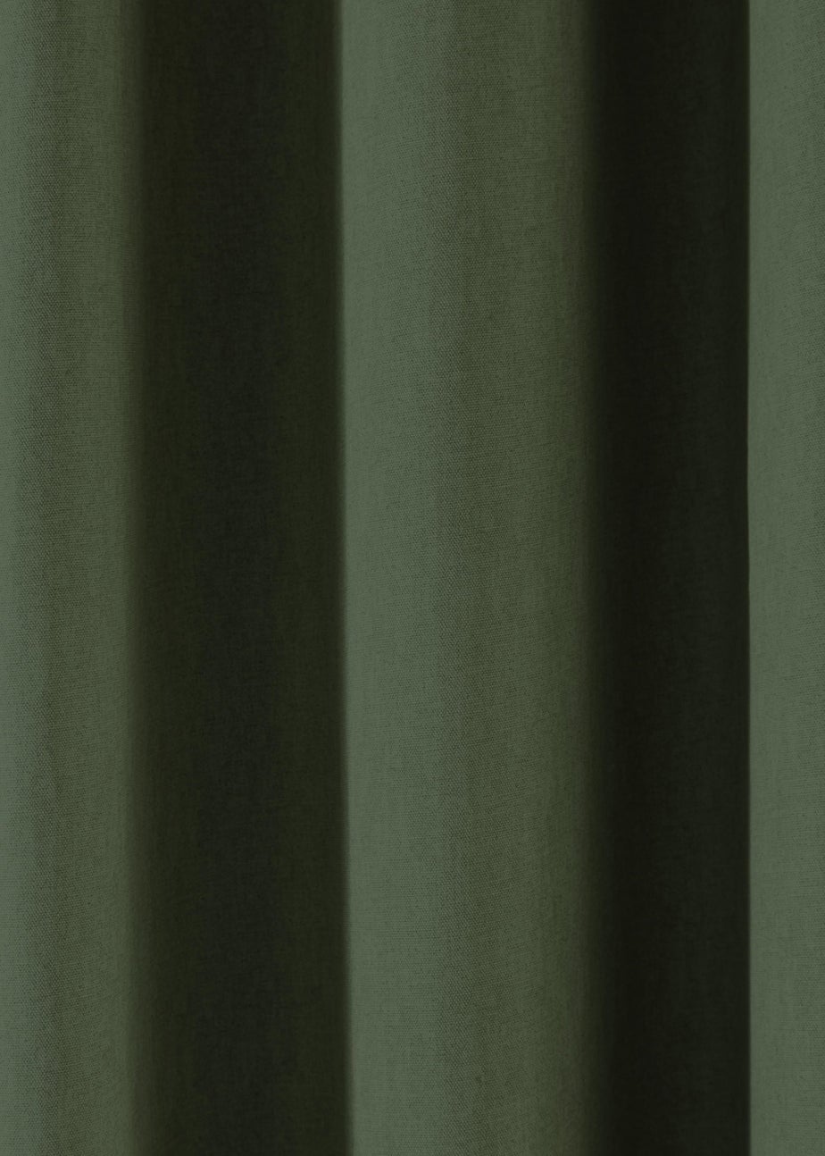 Fusion Sorbonne Bottle Green Eyelet Curtains