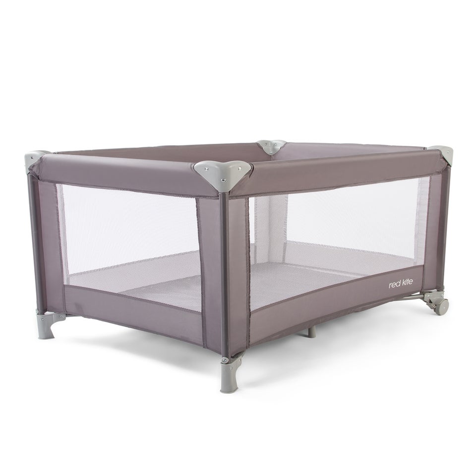 Red Kite Sleeptight Travel Cot Grey (70cm x 99cm x 70cm)
